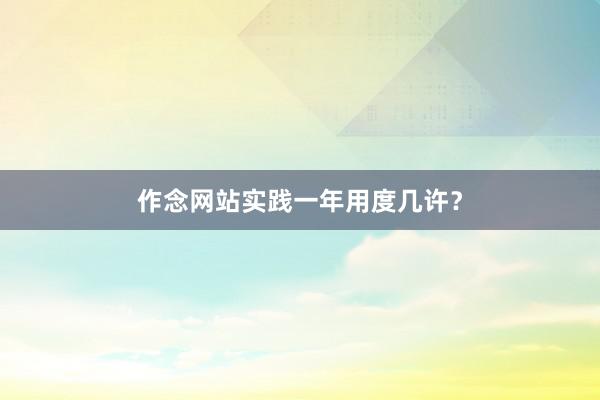 作念网站实践一年用度几许？