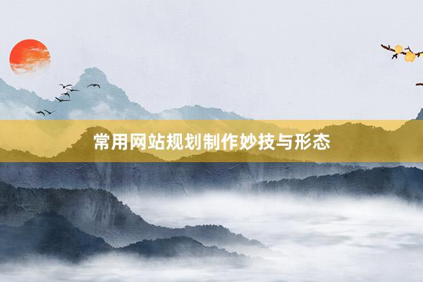 常用网站规划制作妙技与形态