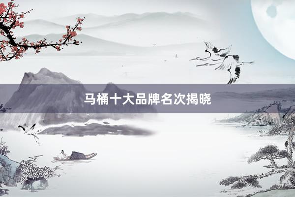 马桶十大品牌名次揭晓