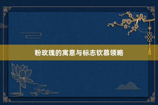 粉玫瑰的寓意与标志钦慕领略